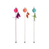 JUCARIE PENTRU PISICI FLAMINGO UNDITA CU MINGE SI CLOPOTEL 42CM