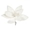Ornament Crăciun, Floare Decorativă, Clip, Blană Sintetică, Alb, 26cm