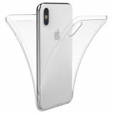 Husa de protectie fata + spate din TPU moale pentru Apple iPhone X transparent, MyStyle
