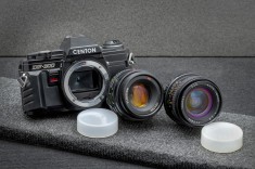 Camera foto pe film Centon DF300 + 2 obiective foto