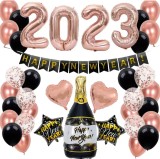 Set aniversar LovYiu, folie/latex, multicolor, 37 piese