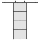 Cumpara ieftin Usa glisanta cu set de feronerie neagra 76x205 cm Sticla ESG