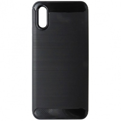 Husa tip capac spate Carbon silicon neagra pentru Xiaomi Redmi 9A, 9AT foto