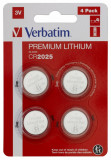 BATERIE VERBATIM, butoni (CR2025), 3V litiu, 4 buc., &quot;49532&quot;