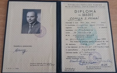 M3 C18 - 1964 - Diploma absolvire - Facultatea de filozofie foto