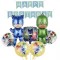 Set De 20 piese Eroi in Pijamale, Figurine Eroi in Pijamale 77 cm si 73 cm, Baloane Folie Aluminiu 45 cm PJ MASK, stegulete decorative Happy Birthday,
