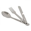 Set Tac&acirc;muri, 3 piese, Oțel Inoxidabil, Argintiu, Compact, Ideal Camping și Excursii, Oem