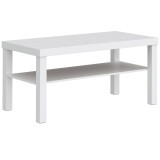 Masa Cafea HOMCOM Dreptunghiulara Alba cu Polite, 90 x 45 x 44.5 cm, Living Modern