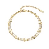 Cumpara ieftin Bratara tripla de glezna placata cu aur