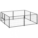 VidaXL Padoc pentru c&acirc;ini, negru, 4 m&sup2;, oțel