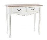 Cumpara ieftin Consola cu 2 sertare din lemn alb patinat si natur Justine 90 cm x 40 cm x 80 h