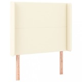 Cumpara ieftin Tablie de pat cu aripioare, crem, 83x16x118/128 cm, piele eco