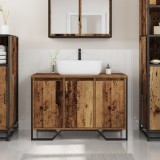 vidaXL Dulap pentru chiuvetă Lemn vechi 91x35x60 cm Lemn prelucrat