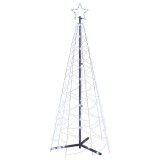 Brad de Craciun conic, 200 LED-uri, alb rece, 70x180 cm
