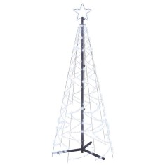 Brad de Craciun conic, 200 LED-uri, alb rece, 70x180 cm foto