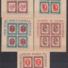 ROMANIA 1946 LP 197 a TINERETUL PROGRESIST BLOCURI DE 4 MNH