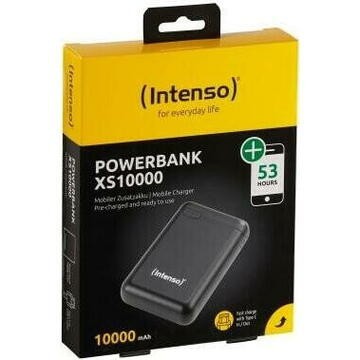 Baterie externa Intenso XS10000, Powerbank, Fast Charge, USB-A to Type-C, 3.1A, Negru, 10000 mAh foto