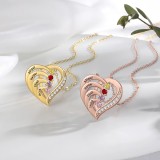 Cumpara ieftin Colier Personalizat din Argint 925 Placat cu Aur Galben , Inima cu Nume E i Pietre Birthstone