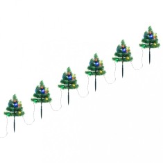 Brazi de Crăciun de alee, 6 buc., LED-uri multicolore 45 cm PVC foto
