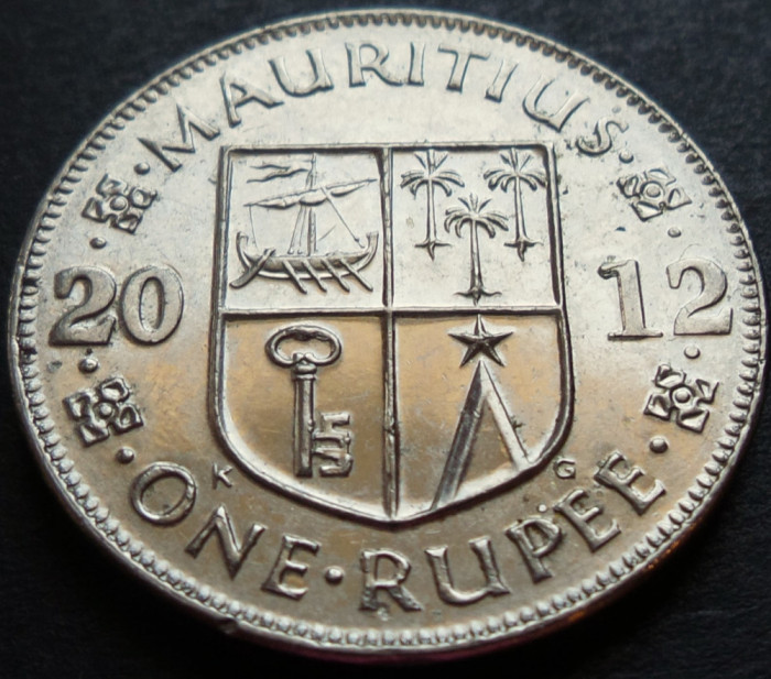 Moneda exotica 1 RUPIE - MAURITIUS, anul 2012 * cod 3042
