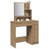 VidaXL Masă de toaletă cu oglindă, stejar artizanal, 86,5x35x136 cm