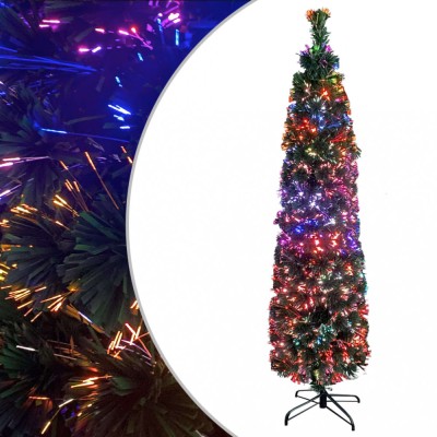 vidaXL Pom de Crăciun artificial subțire cu suport 150 cm fibră optică foto