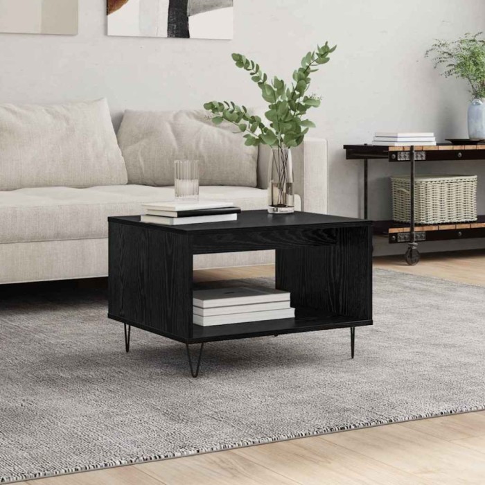 vidaXL Masă de cafea Stejar negru 60 x 50 x 40 cm Lemn compozit 879611