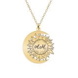 Ceres - Colier personalizat Soare si Luna din argint 925 placat cu aur galben 24K