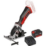 Einhell TE-CS 18/89 Li PXC + Starter Kit - Fierastrau circular 89x10 mm + Set 1 acumulator si incarcator Li-Ion 18 V 4 Ah