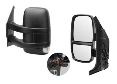 Oglinda exterioara Iveco Daily, 05.2006-2014, partea Stanga, reglare electrica; incalzita; cu brat lung; geam convex; cromat; senzor temperatura; 7 p foto