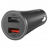 Incarcator auto Xiaomi Mi 37W, 2x USB, Negru