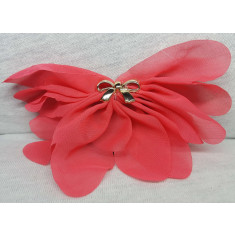 Elastic par tip floare, cu fundita din plastic, culoare roz inchis