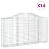 Cosuri gabion arcuite 14 buc, 200x30x100/120 cm fier galvanizat