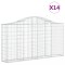 Cosuri gabion arcuite 14 buc, 200x30x100/120 cm fier galvanizat