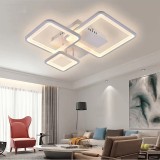 Cumpara ieftin Lustra LED 88W, 3 patrate albe, telecomanda, aplicatie telefon, lumina/rece/calda/neutra, intensitate reglabila