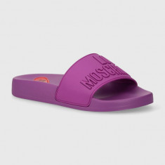 Love Moschino papuci femei, culoarea violet, JA28052G0II15652