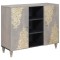 Bufet cu raft Gri si Aur 90 x 33.5 x 75 cm Lemn masiv de mango