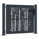 Cumpara ieftin Poarta pentru gradina, antracit, 105x105 cm, otel, model bambus