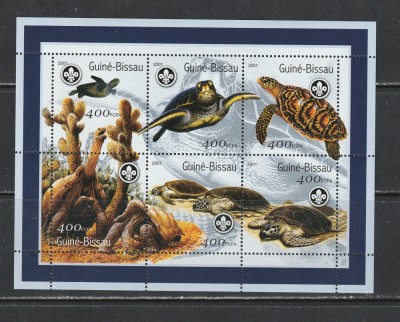Guinea Bissau 2001 - Broaste Testoase S/S 1v MNH foto