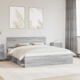Cumpara ieftin Cadru de pat Sonoma gri 180 x 200 cm Lemn de pin masiv