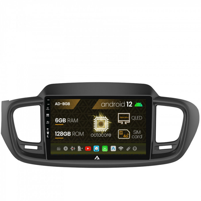 Navigatie Kia Sorento (2014+), Android 12, B-Octacore 6GB RAM + 128GB ROM, 10.1 Inch - AD-BGB10006+AD-BGRKIT184