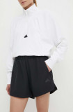 Adidas pantaloni scurti Z.N.E femei, culoarea negru, neted, high waist, IS1877