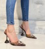 Sandale Leila cu Toc, Transparent Black, Negru