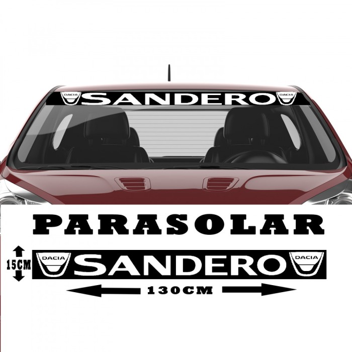 Sticker Parasolar Dacia Sandero , Autocolant Auto Personalizat si Rezistent
