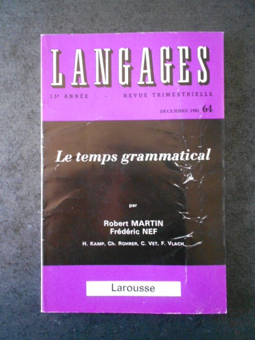 ROBERT MARTIN, FREDERIC NEF - LE TEMPS GRAMMATICAL