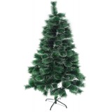 Brad artificial de craciun tip pin cu varfuri ninse inzapezit, 210 cm, ace 3d 12 cm, verde, Oem