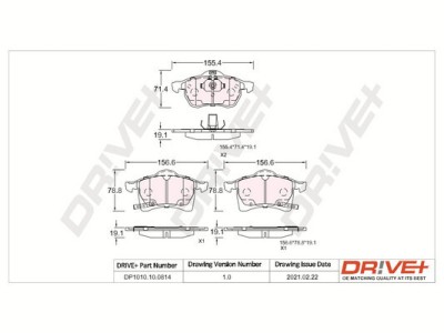 Dr!ve+ DP1010.10.0814 set placute frana,frana disc foto