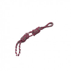 Jucarie pentru caini tip snur bumbac mare XXL, 45 cm, gri/roz