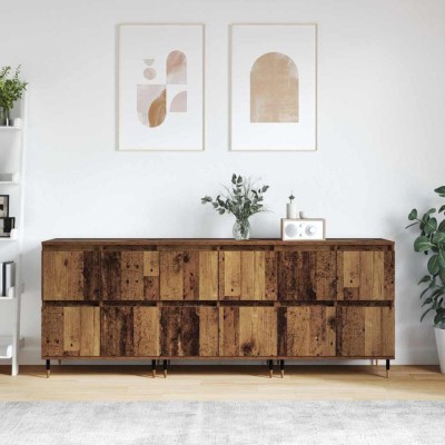 Bufeturi 3 pcs Lemn vechi 180 x 35 x 70 cm Lemn compozit foto