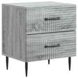 vidaXL Dulap de noapte Sonoma gri 43 x 34,5 x 47,5 cm Lemn prelucrat 894767